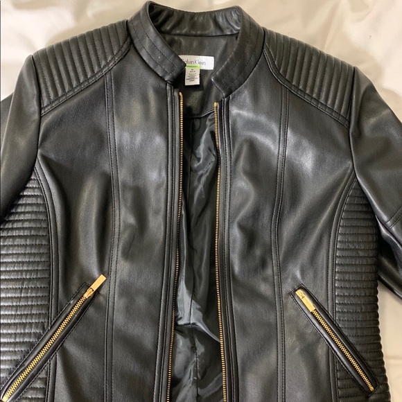 Calvin Klein leather jacket. Textured - Picture 1 of 3